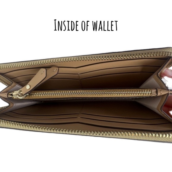 Kate Spade Burgess Court Glitter Gold Wallet - Picture 7 of 12